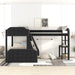L-Shaped Bunk Bed and Loft Bed with Desk