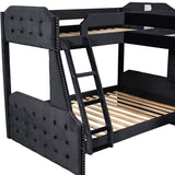 L-Shaped Bunk Bed and Loft Bed with Desk