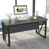 L-Shaped Computer Desk, 55 inches Executive Desk with lateral File Cabinet