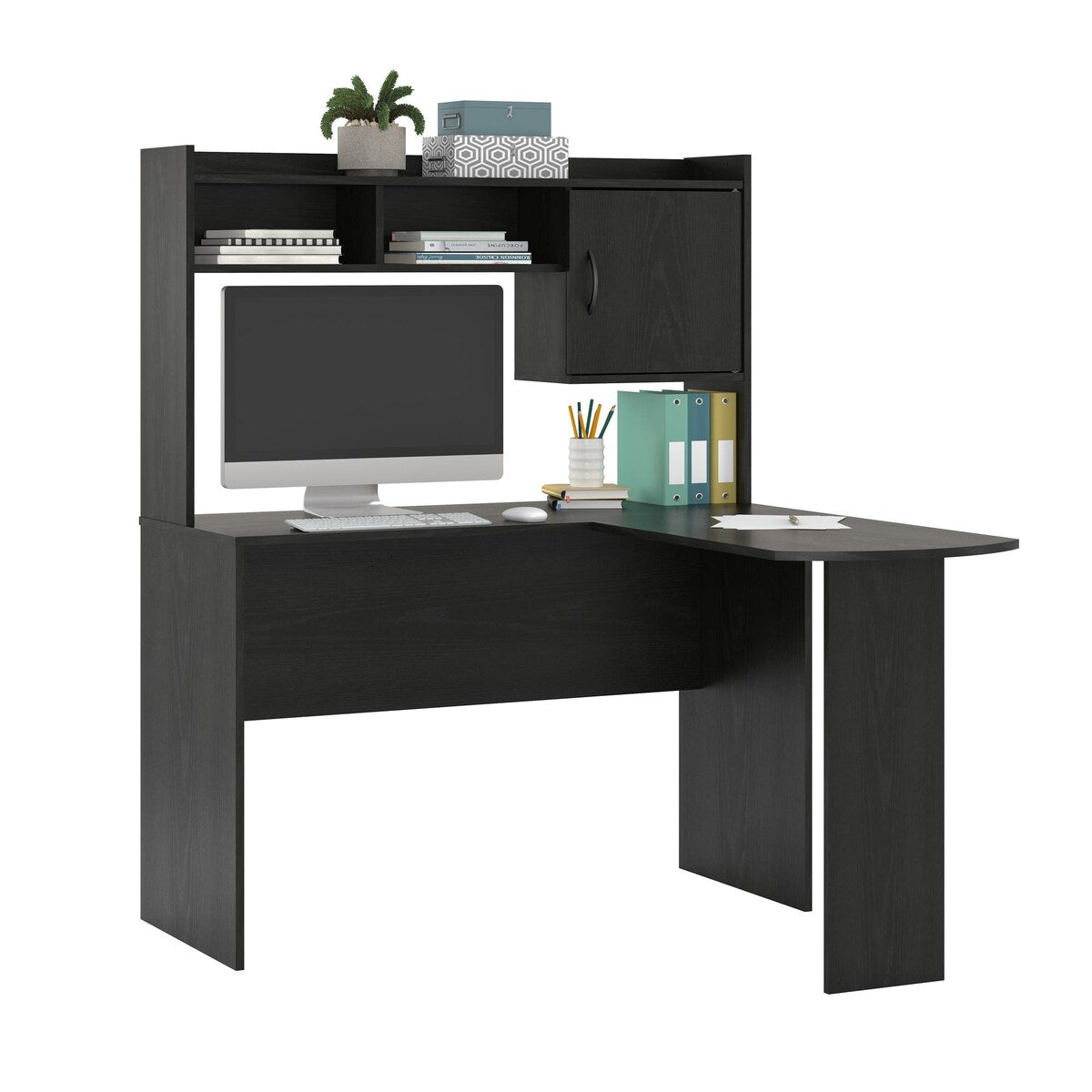 L-Shaped Desk with Hutch