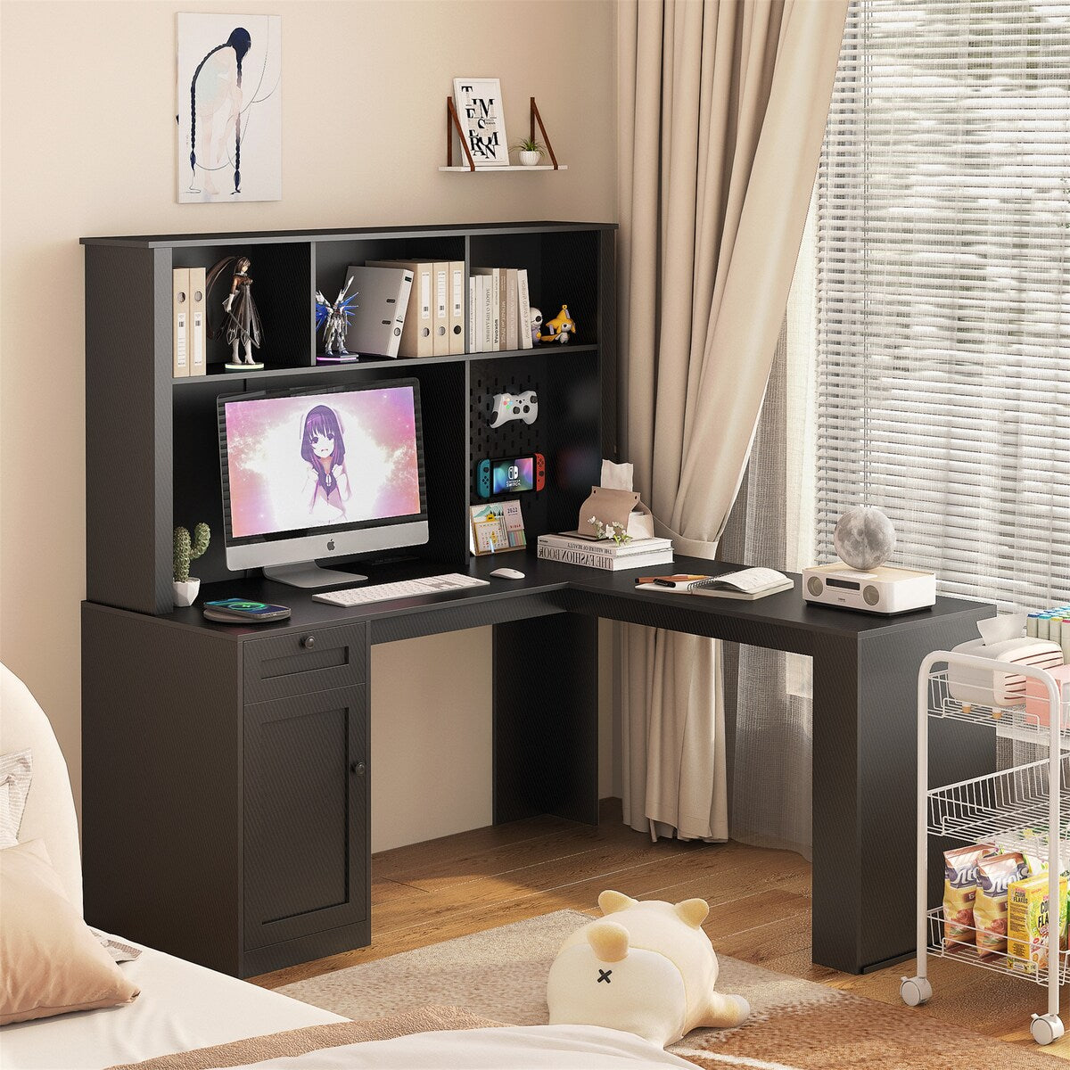 L Shaped Desk with outlet