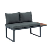 L-Shaped Outdoor 5-Seater Sectional Sofa Seating Group - 25.59*63.98*27.95