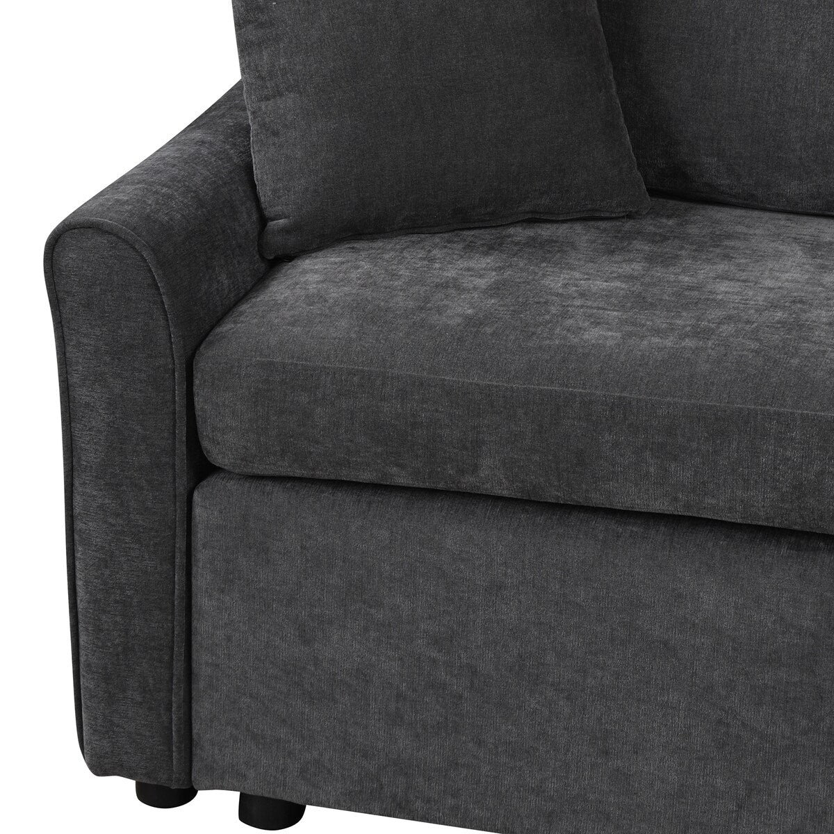 L-Shaped Sleeper Pull Out Sofa with 2 Pillows, 2 USB Ports and 2 Power Sockets