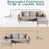 Interchangeable L-Shaped Sofa with Footrests and Double Armrests - 58.30 x 84.60 x 34.60