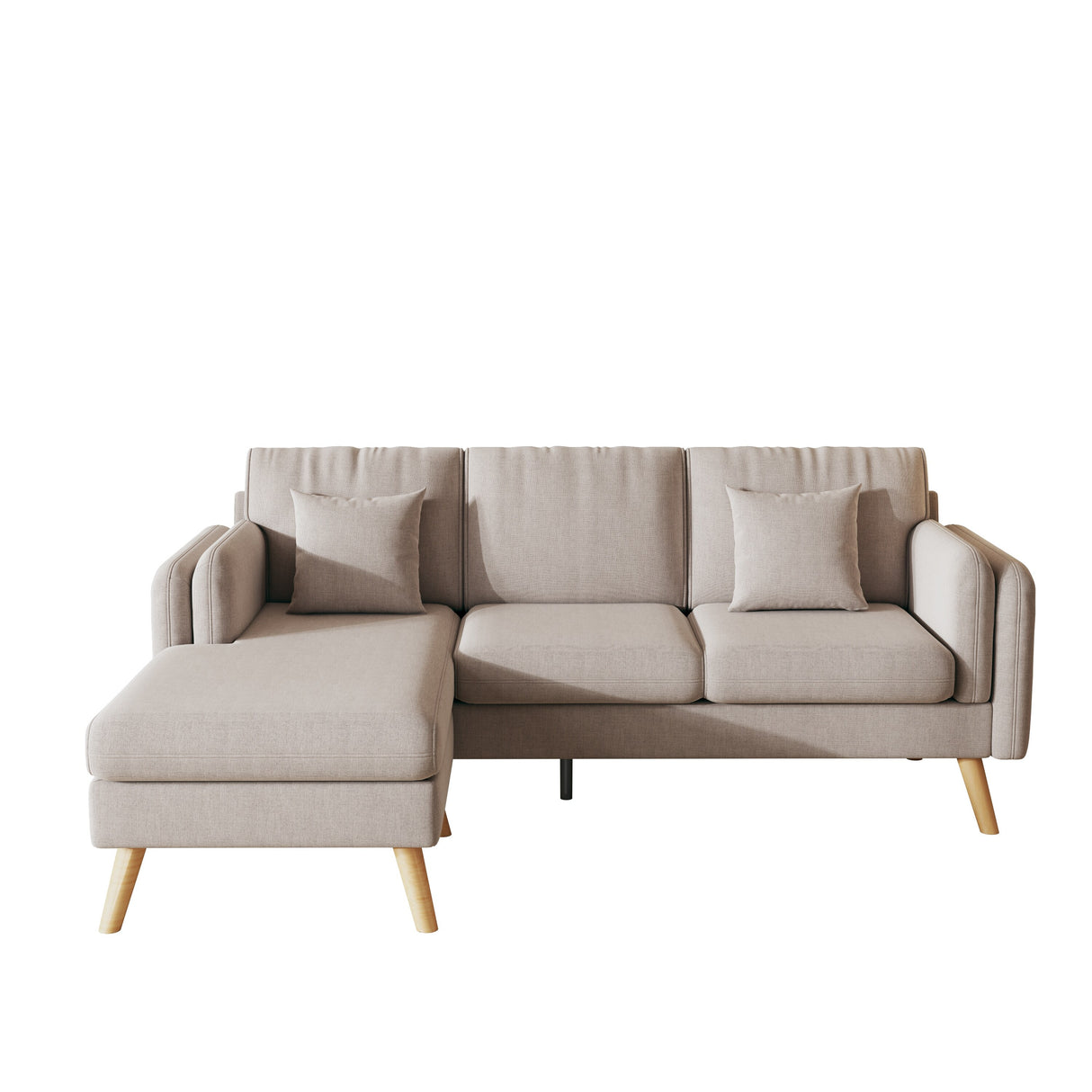 Interchangeable L-Shaped Sofa with Footrests and Double Armrests - 58.30 x 84.60 x 34.60