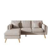 Interchangeable L-Shaped Sofa with Footrests and Double Armrests - 58.30 x 84.60 x 34.60
