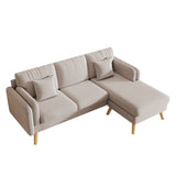 Interchangeable L-Shaped Sofa with Footrests and Double Armrests - 58.30 x 84.60 x 34.60