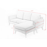 Interchangeable L-Shaped Sofa with Footrests and Double Armrests - 58.30 x 84.60 x 34.60