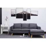 Interchangeable L-Shaped Sofa with Footrests and Double Armrests - 58.30 x 84.60 x 34.60