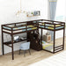 L-Shaped Twin Size Bunk Bed and Loft Bed with Desk