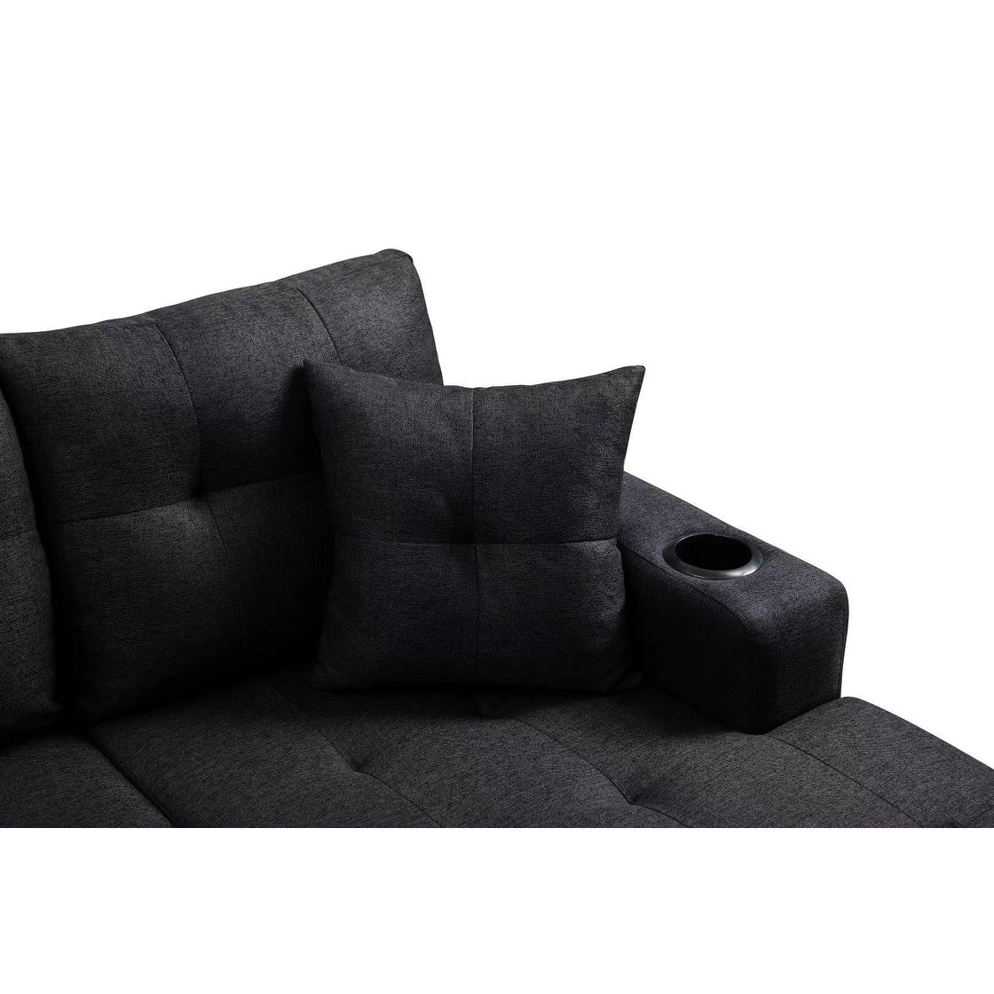 L-shape 96" Sectional Sofa Convertible Corner Sofa Couch Chaise
