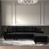 L-shape 96" Sectional Sofa Convertible Corner Sofa Couch Chaise