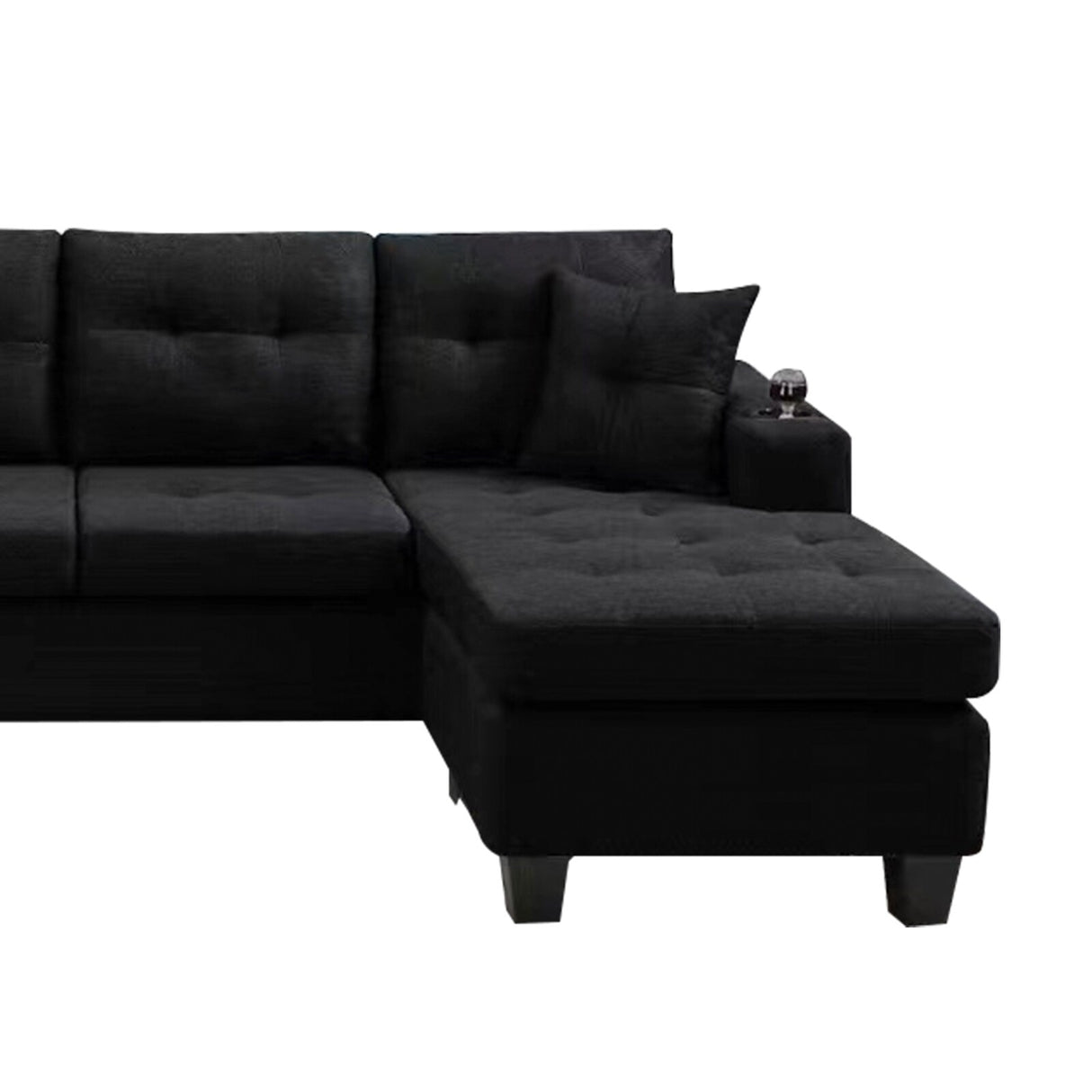 L-shape 96" Sectional Sofa Convertible Corner Sofa Couch Chaise