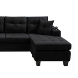 L-shape 96" Sectional Sofa Convertible Corner Sofa Couch Chaise