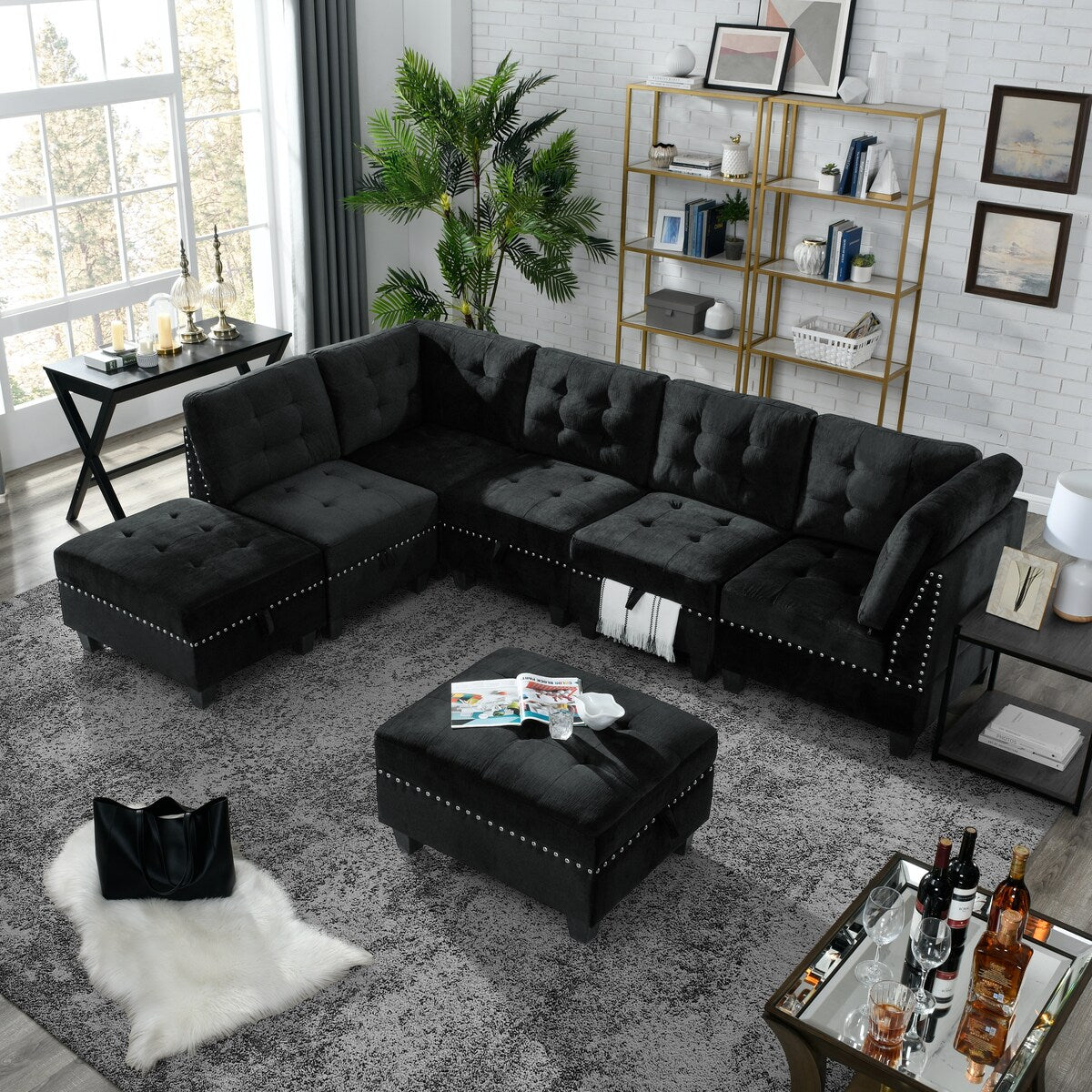 L-shape DIY Combination Modular Sectional Sofa