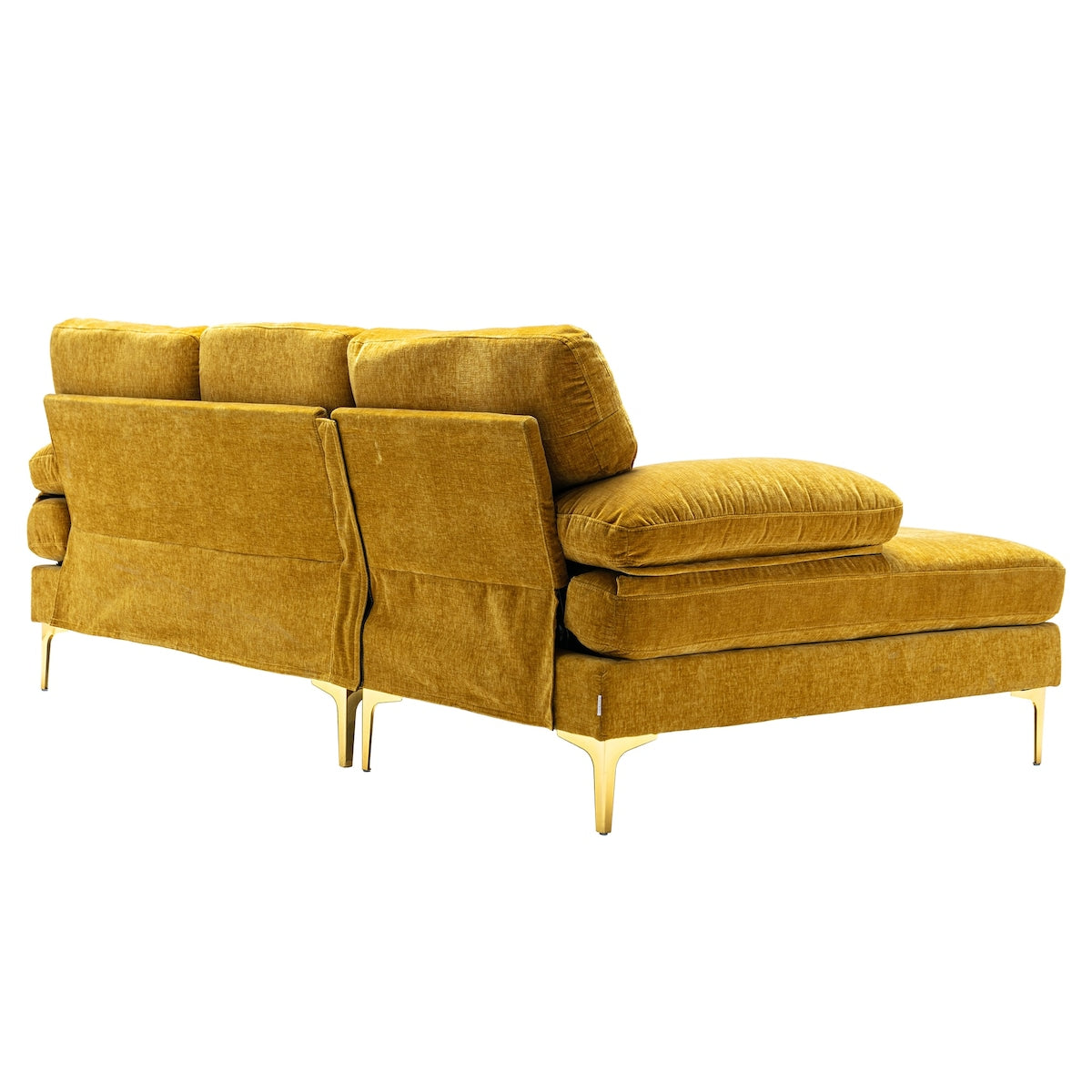 L-shape Sectional Sofa Chenille 3 Seater Sofa Upholstered Lounge Chaise