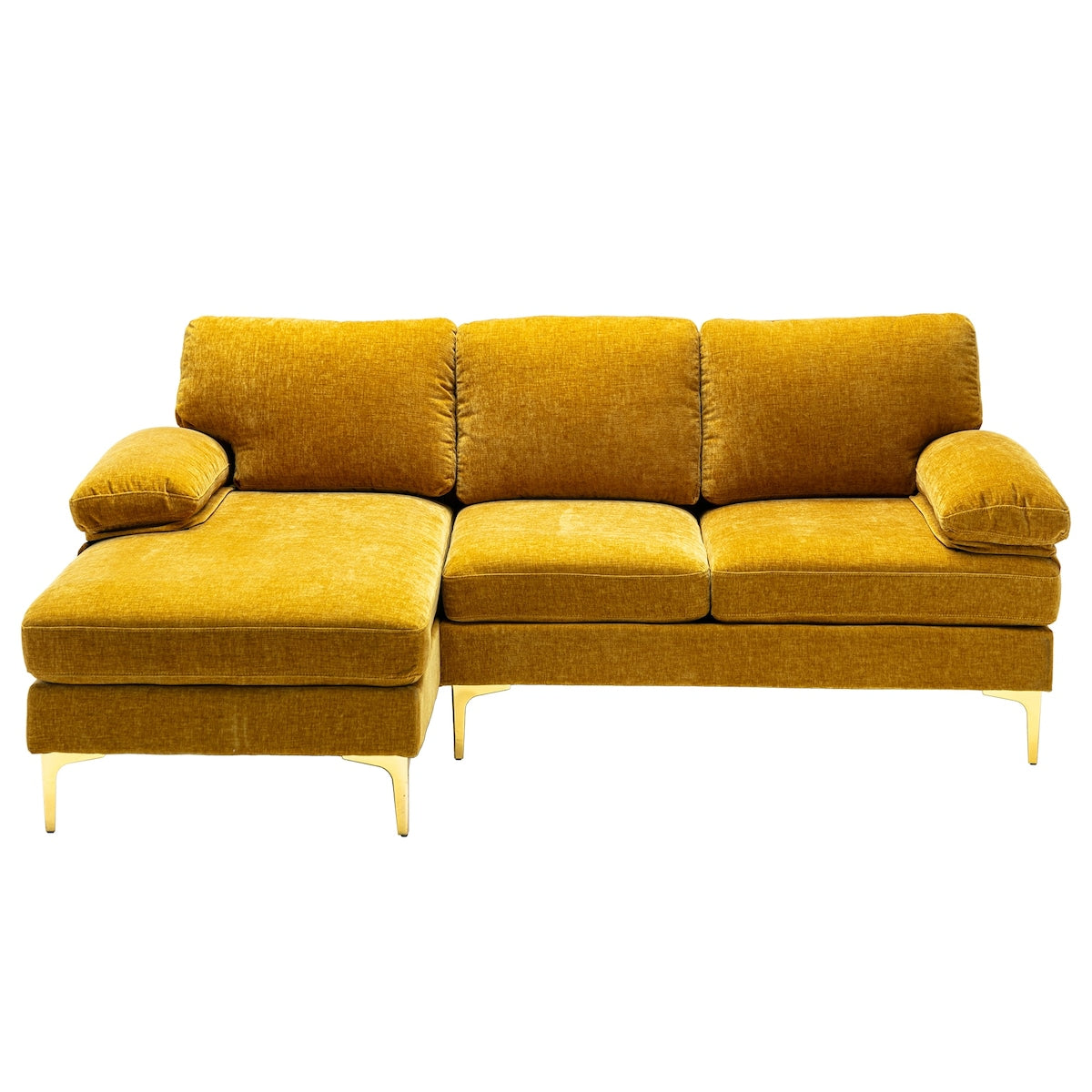 L-shape Sectional Sofa Chenille 3 Seater Sofa Upholstered Lounge Chaise