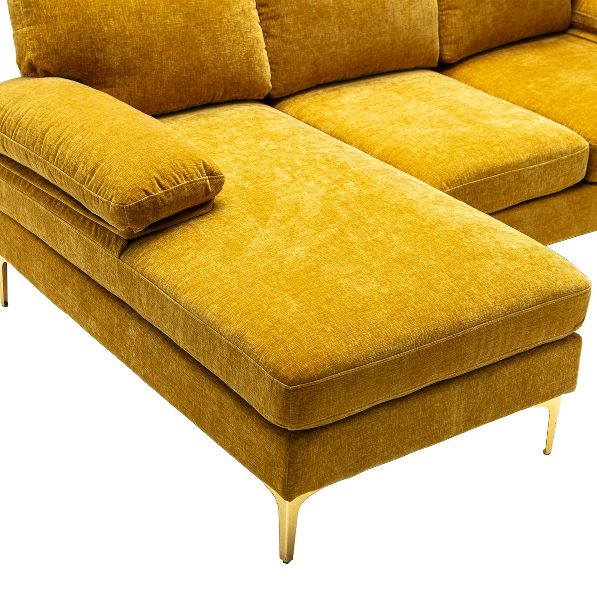 L-shape Sectional Sofa Chenille 3 Seater Sofa Upholstered Lounge Chaise