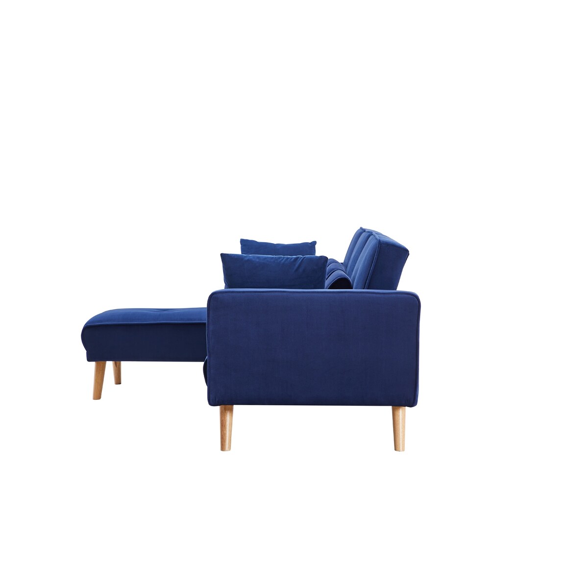 L-shape Variable Bed Sofa Modern Folding Sofa Chaise Velvet Upholstered