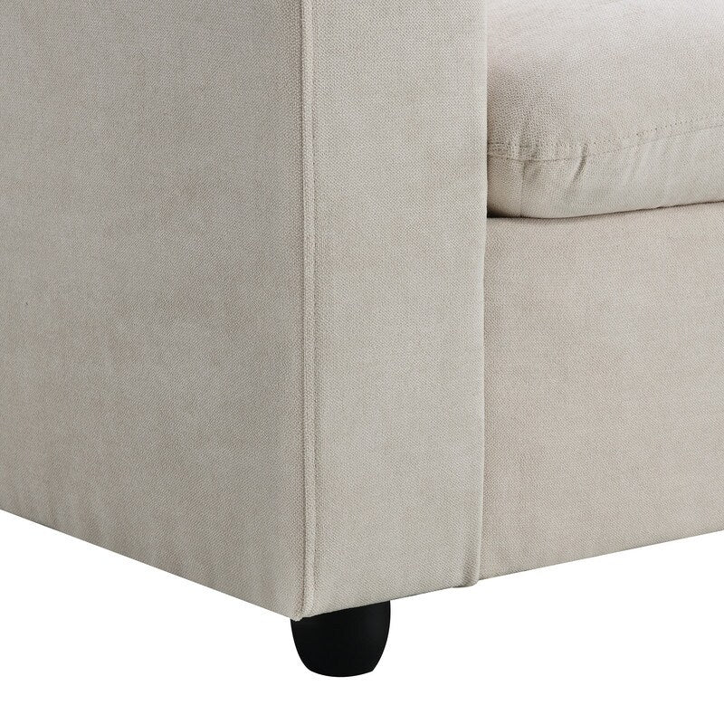 Modern L-shaped Sectional Sofa , Couch Set with 2 Pillows for Apartment Office, Fabric