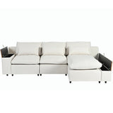 L-shaped Modular Sectional Sofa with Removable Back Cushions