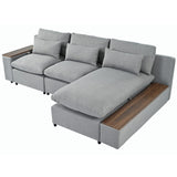 L-shaped Modular Sectional Sofa with Removable Back Cushions