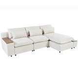 L-shaped Modular Sectional Sofa with Removable Back Cushions