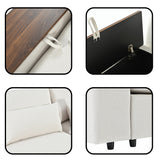 L-shaped Modular Sectional Sofa with Removable Back Cushions