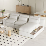 L-shaped Modular Sectional Sofa with Removable Back Cushions