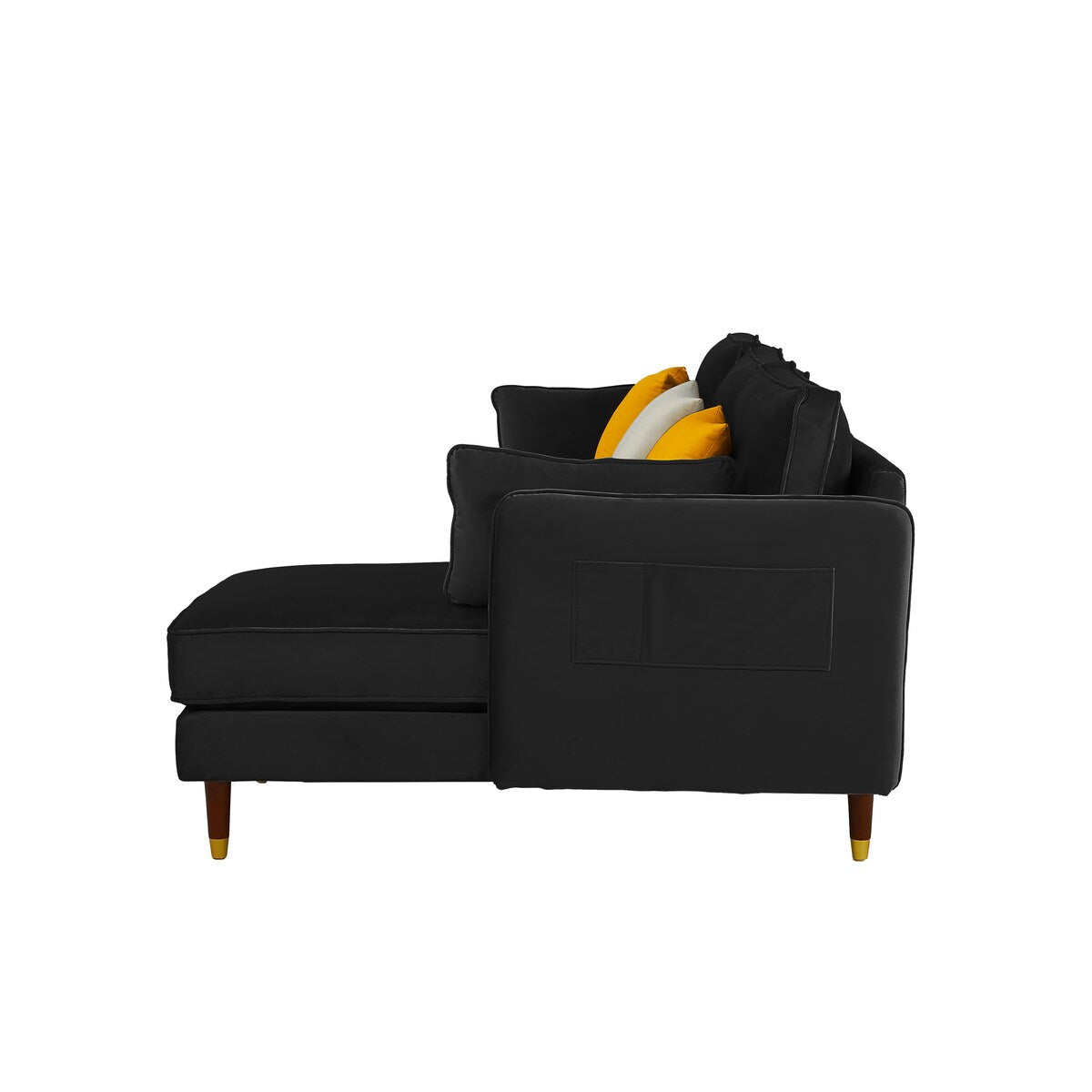 L-shaped Reversible Sectional Sofa ,Velvet Removable Cushions Sofa & Chaise