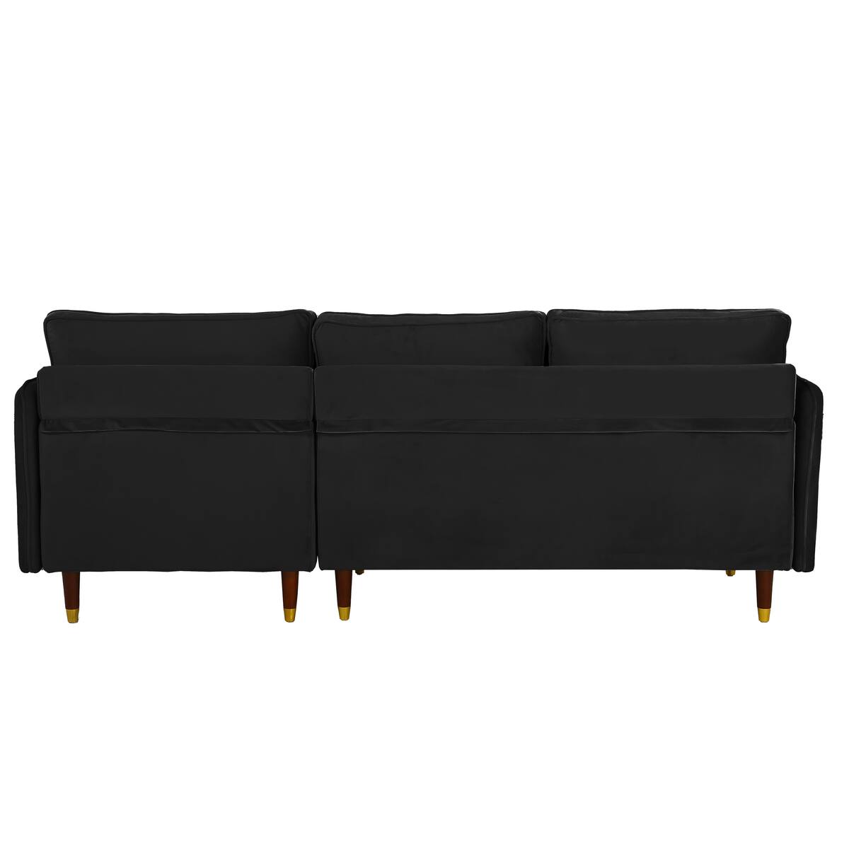 L-shaped Reversible Sectional Sofa ,Velvet Removable Cushions Sofa & Chaise