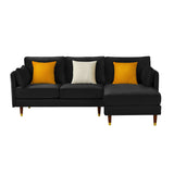 L-shaped Reversible Sectional Sofa ,Velvet Removable Cushions Sofa & Chaise