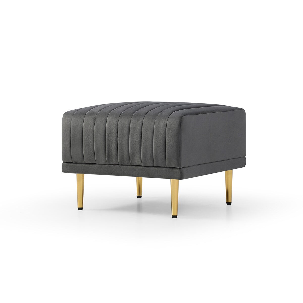 L-shaped Sectional Sofa Sets Velvet Upholstered Couch Reversible 3 Seat Sofa with Movable Ottoman and Gold Legs For Living Room