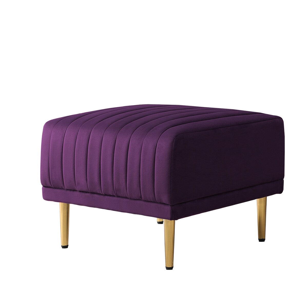 L-shaped Sectional Sofa Sets Velvet Upholstered Couch Reversible 3 Seat Sofa with Movable Ottoman and Gold Legs For Living Room