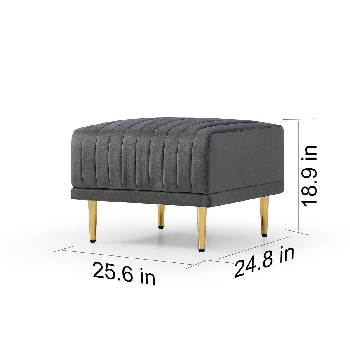 L-shaped Sectional Sofa Sets Velvet Upholstered Couch Reversible 3 Seat Sofa with Movable Ottoman and Gold Legs For Living Room