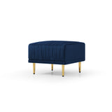 L-shaped Sectional Sofa Sets Velvet Upholstered Couch Reversible 3 Seat Sofa with Movable Ottoman and Gold Legs For Living Room