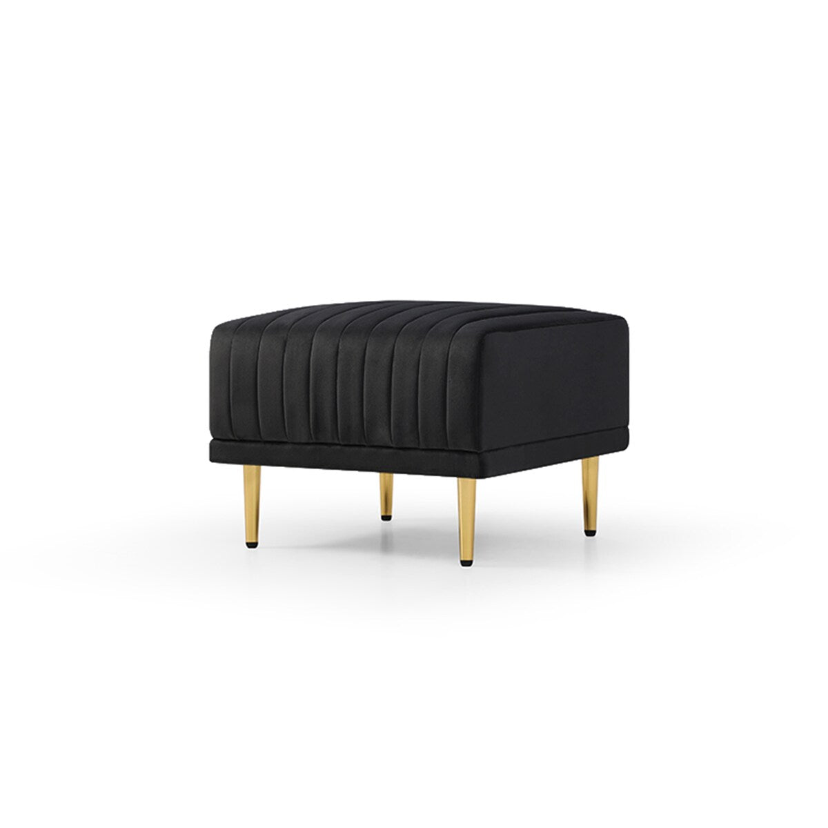 L-shaped Sectional Sofa Sets Velvet Upholstered Couch Reversible 3 Seat Sofa with Movable Ottoman and Gold Legs For Living Room