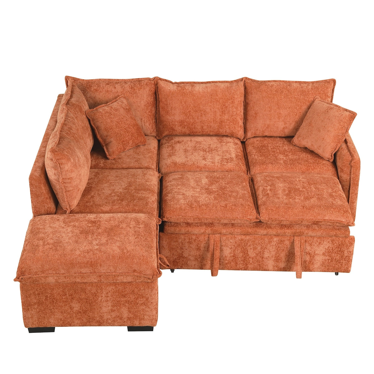 L-shaped Sofa with a Storage Ottoman,Two Pillows and Two USB Ports