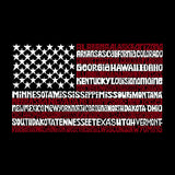 LA Pop Art Men's Premium Blend Word Art T-shirt - 50 States USA Flag