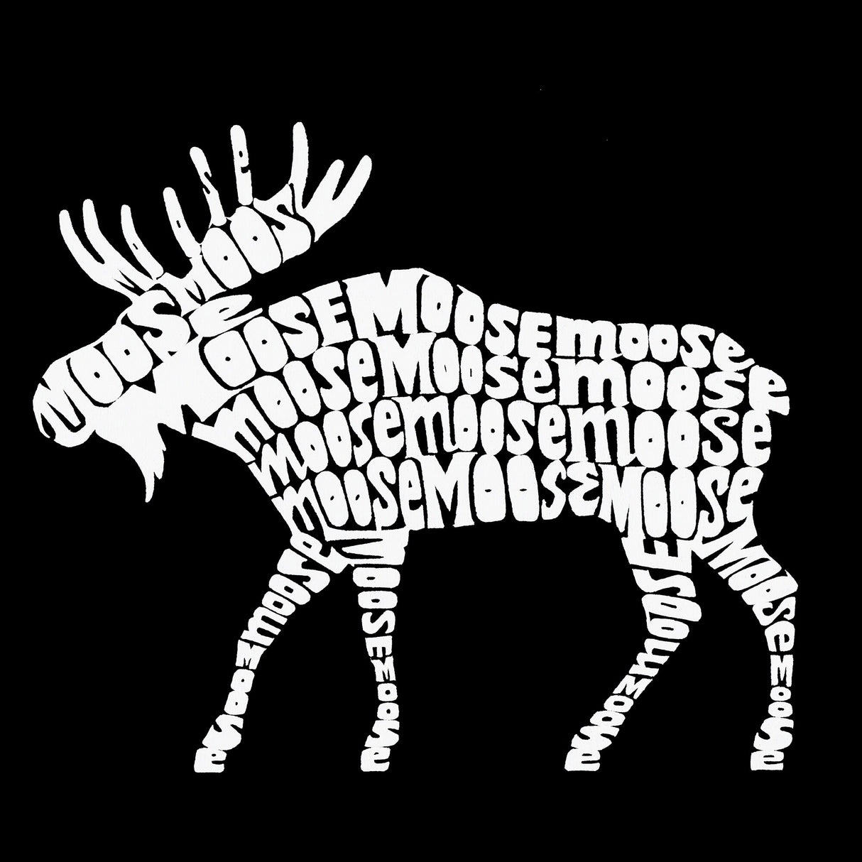 LA Pop Art Men's Word Art Long Sleeve T-shirt - Moose
