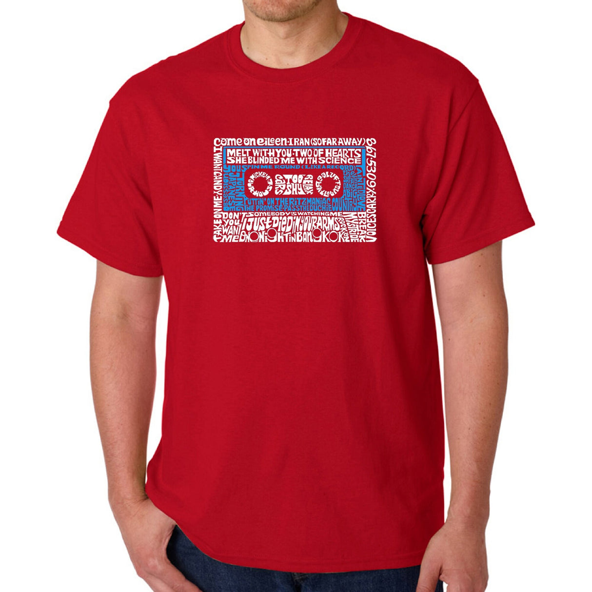 LA Pop Art Men's Word Art T-shirt - 80s One Hit Wonders