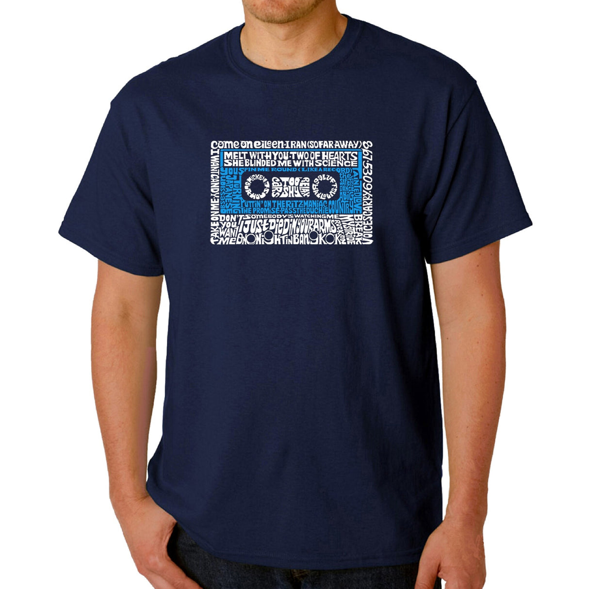 LA Pop Art Men's Word Art T-shirt - 80s One Hit Wonders