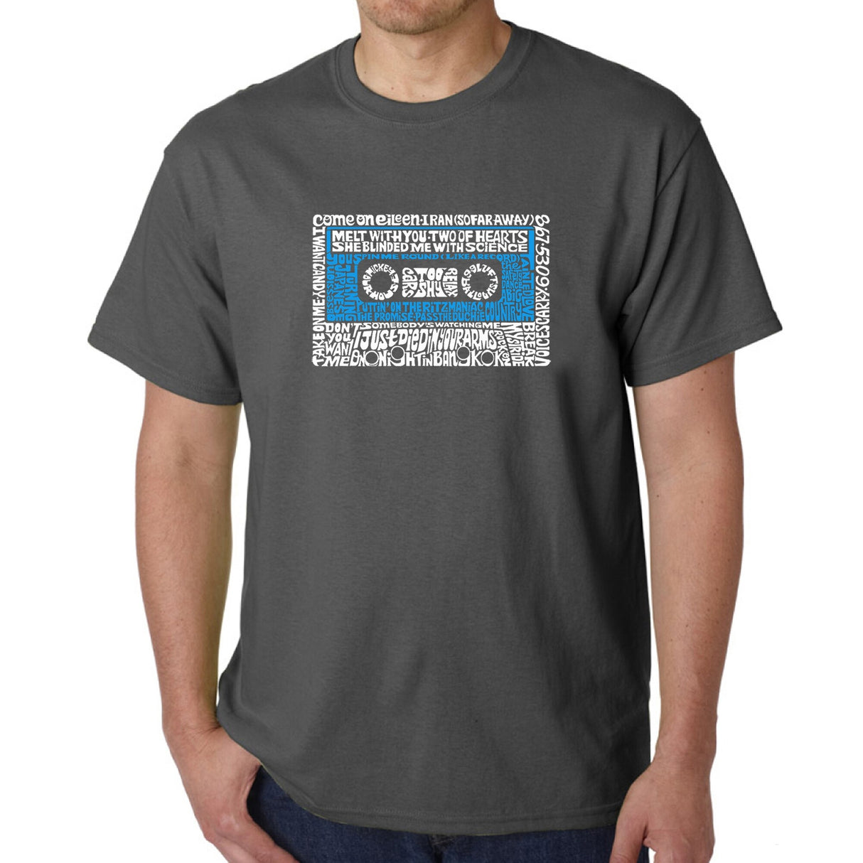 LA Pop Art Men's Word Art T-shirt - 80s One Hit Wonders