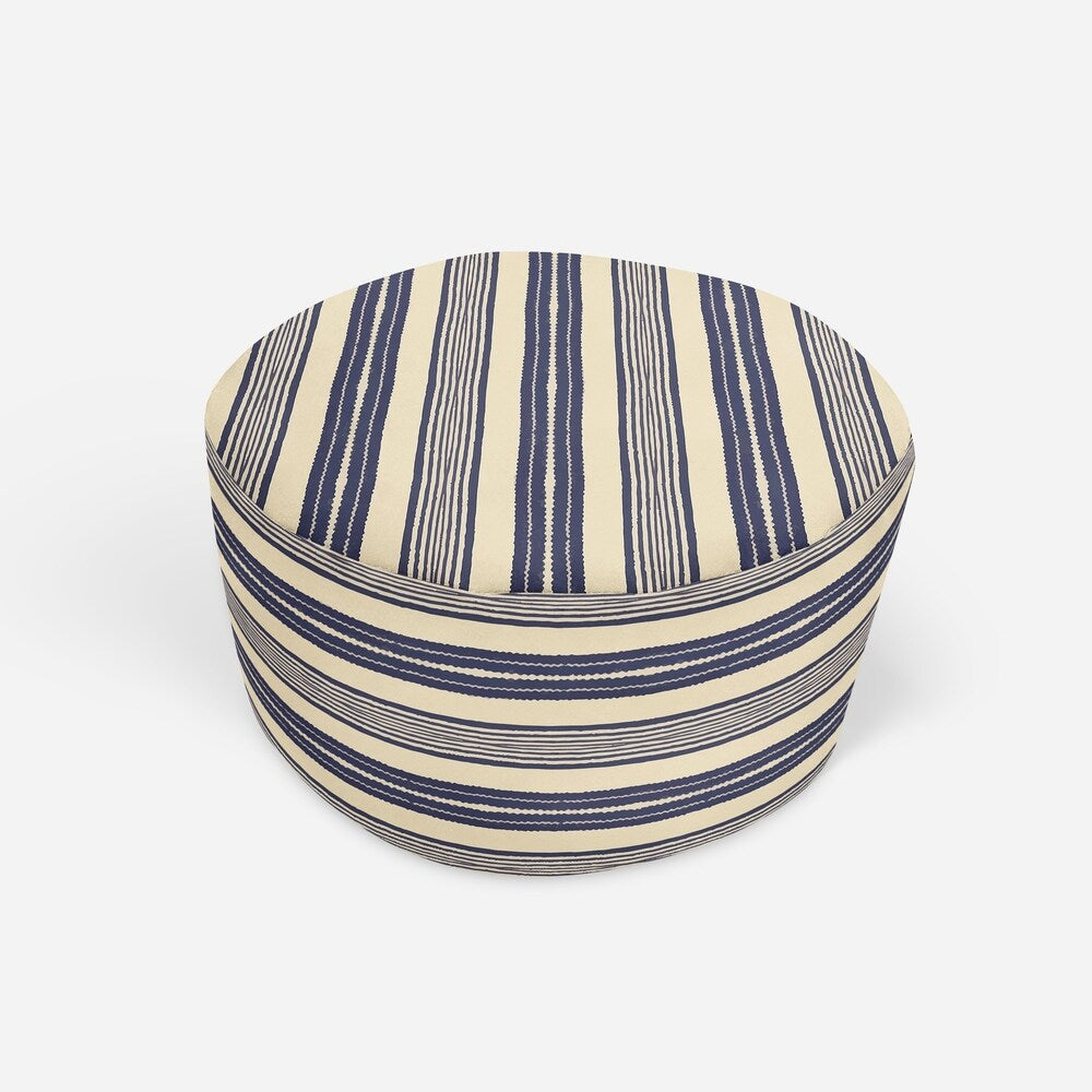 LANGOSTA NAVY Round Pouf By Kavka Designs