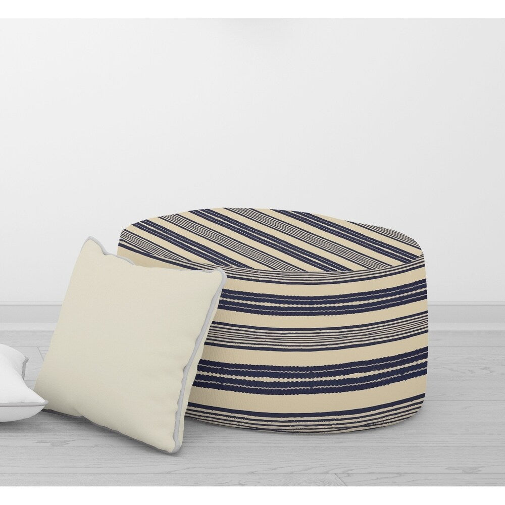 LANGOSTA NAVY Round Pouf By Kavka Designs
