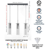LAZZUR Essonne 3 Light 24 in. Polished Chrome Pendant