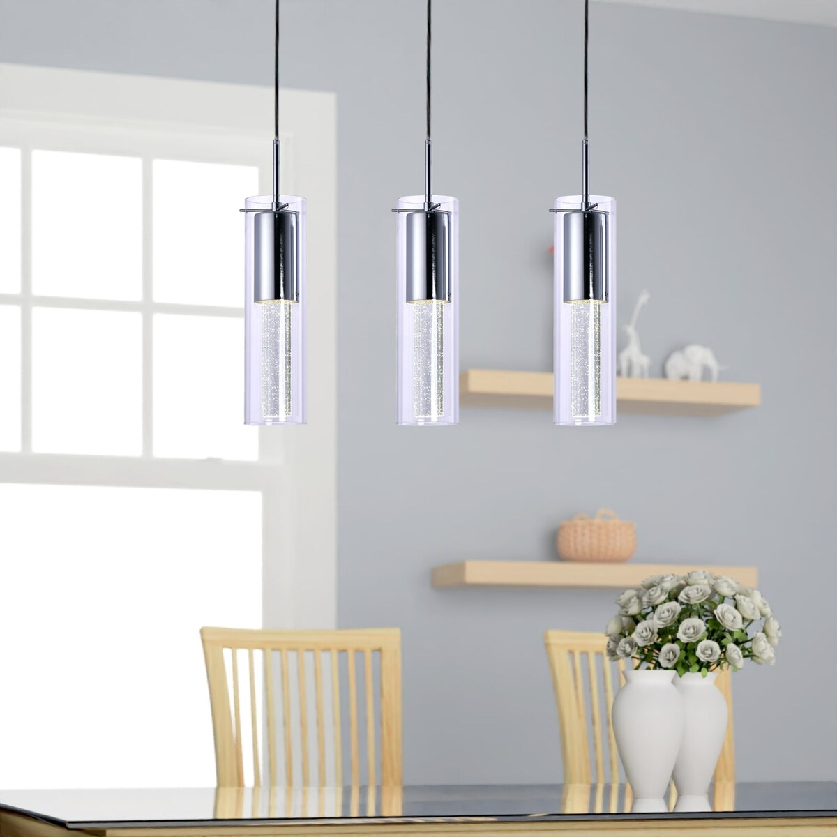 LAZZUR Essonne 3 Light 24 in. Polished Chrome Pendant