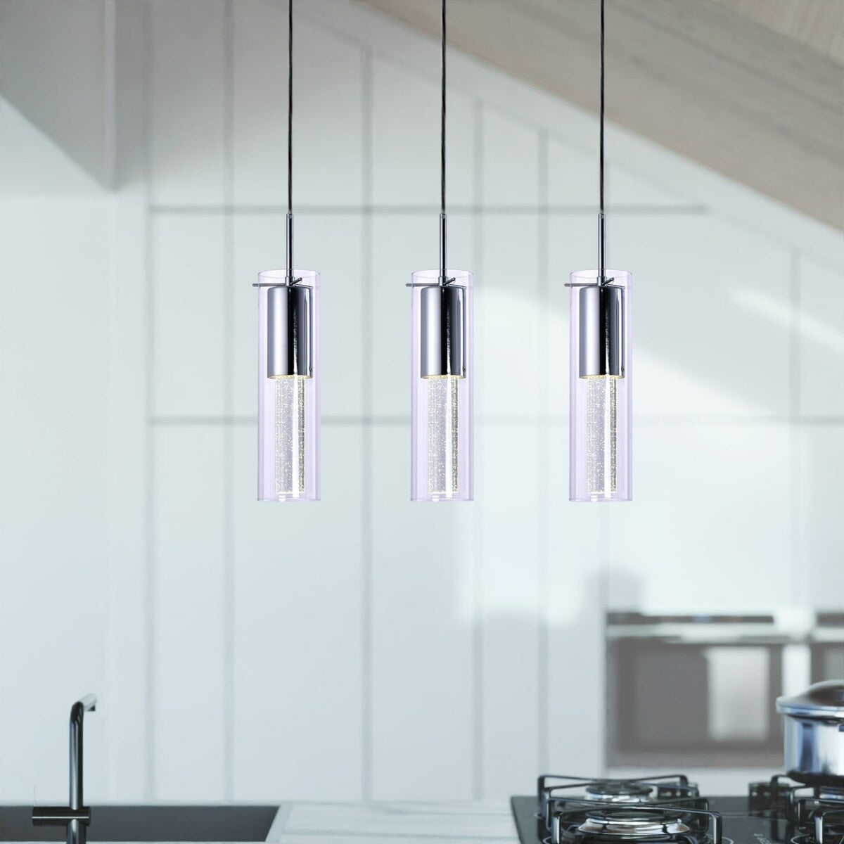 LAZZUR Essonne 3 Light 24 in. Polished Chrome Pendant