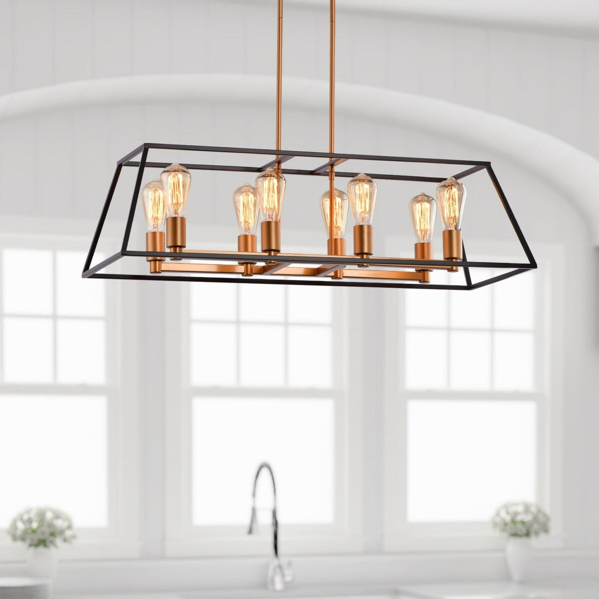 LAZZUR Meurthe 8 Light 35 in. Matte Oil Rubbed Bronze Pendant