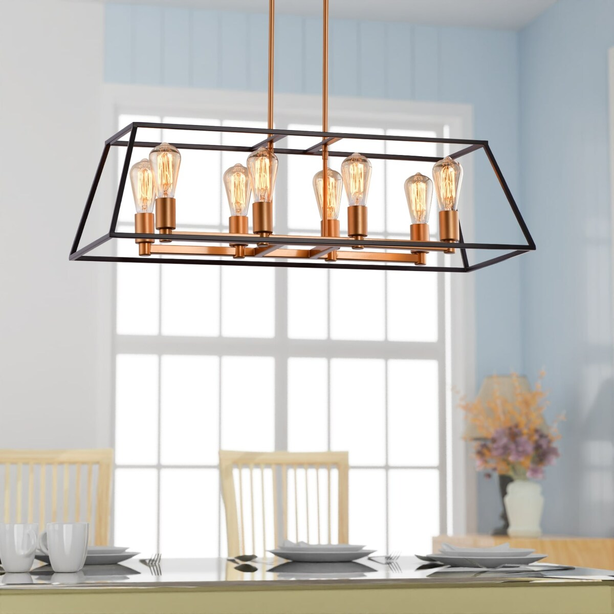 LAZZUR Meurthe 8 Light 35 in. Matte Oil Rubbed Bronze Pendant